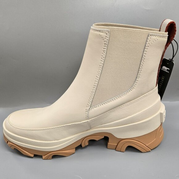 SOREL Brex Chelsea Boot Pull On Ankle Bootie Natural Sea Salt Leather Size 8 - Picture 4 of 12